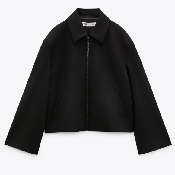 Zara Cropped Loose Fitting Blazer Jacket, Black, Size S, NWT - Picture 4 of 15